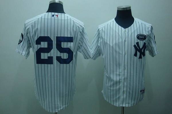 Yankees #25 Mark Teixeira White GMS The Boss Stitched Jersey