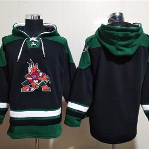 Arizona Coyotes Blank Black Green Ageless Must-Have Lace-Up Pullover Hoodie