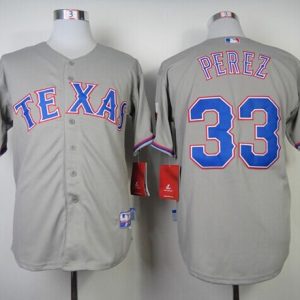 Rangers #33 Martin Perez Grey Cool Base Stitched Jersey