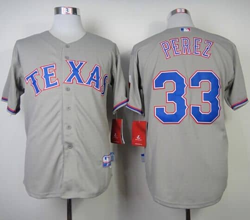 Rangers #33 Martin Perez Grey Cool Base Stitched Jersey