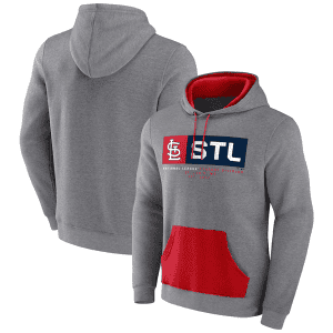 St. Louis Cardinals Heathered Gray Iconic Steppin Up Fleece Pullover Hoodie