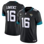 Jacksonville Jaguars #16 Trevor Lawrence Black With 4-Star C Patch Vapor Untouchable Limited Stitched Jersey
