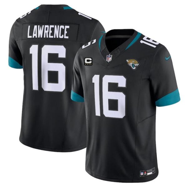Jacksonville Jaguars #16 Trevor Lawrence Black With 4-Star C Patch Vapor Untouchable Limited Stitched Jersey