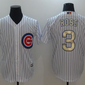 Chicago Cubs #3 David Ross White 2017 Gold Program Cool Base Stitched Jersey