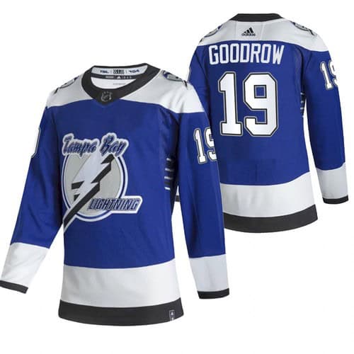 Tampa Bay Lightning #19 Barclay Goodrow 2021 Blue Reverse Retro Stitched Jersey