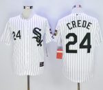 White Sox #24 Joe Crede White Throwback Stitched Jersey