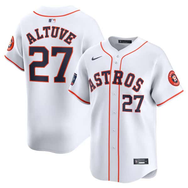 Houston Astros #27 Jose Altuve White 2024 World Tour Mexico City Series Home Limited Stitched Jersey