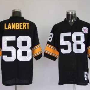 Mitchell Ness Steelers #58 Jack Lambert Black Stitched Throwback Jersey