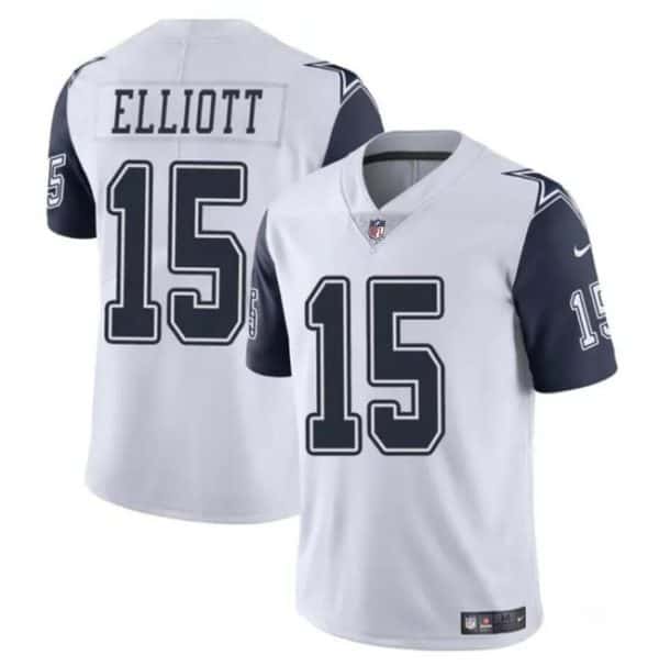 Dallas Cowboys #15 Ezekiel Elliott White Color Rush Limited Stitched Jersey