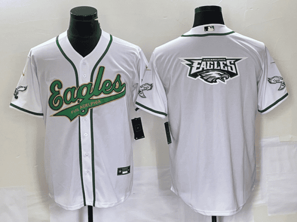 Philadelphia Eagles White Gold Team Big Logo Cool Base Stitched Jersey
