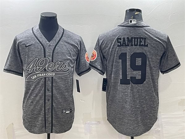 San Francisco 49ers #19 Deebo Samuel Gray With Patch Cool Base Stitched Jersey