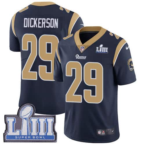 Los Angeles Rams #29 Eric Dickerson Navy Blue Super Bowl LIII Vapor Untouchable Limited Stitched Jersey
