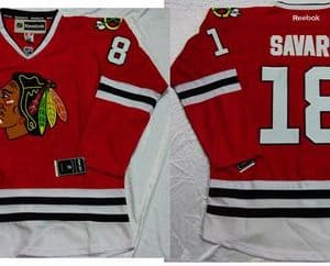 Blackhawks #18 Denis Savard Red Stitched Jersey