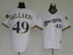 Brewers #49 Yovani Gallardo Stitched White Jersey