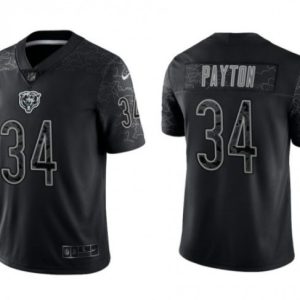 Chicago Bears #34 Walter Payton Black Reflective Limited Stitched Football Jersey