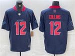 Houston Texans #12 Nico Collins Navy 2nd Alternate F.U.S.E. Vapor Limited Stitched Jersey