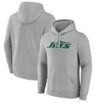 New York Jets Heather Gray Primary Logo Pullover Hoodie