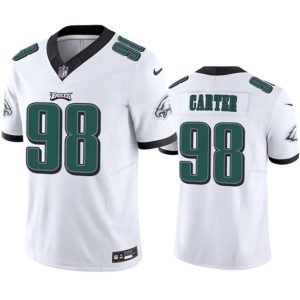 Philadelphia Eagles #98 Jalen Carter White 2023 F.U.S.E. Vapor Untouchable Stitched Jersey