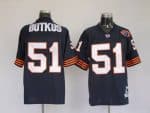 Mitchell Ness Bears #51 Dick Butkus Blue With Big Number Bear Patch Stitched Throwback Jersey