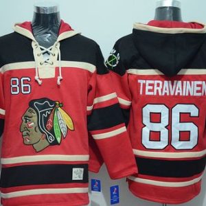Blackhawks #86 Teuvo Teravainen Red Sawyer Hooded Sweatshirt Stitched Jersey