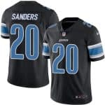 Lions #20 Barry Sanders Black Stitched Limited Rush Nike Jersey