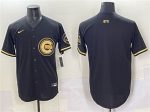 Chicago Cubs Blank Black Gold Limited Stitched Jersey