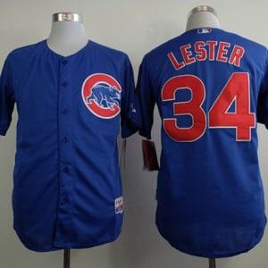 Cubs #34 Jon Lester Blue Cool Base Stitched Jersey