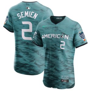 Texas Rangers #2 Marcus Semien Teal 2023 All-Star Flex Base Stittched Jersey