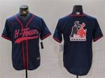 Houston Texans Team Big Logo Navy With Patch Cool Base Stitched Jersey