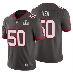 Tampa Bay Buccaneers #50 Vita Vea Grey 2021 Super Bowl LV Limited Stitched Jersey