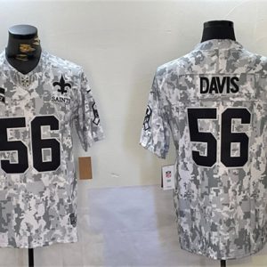 New Orleans Saints #56 Demario Davis Arctic Camo 2024 F.U.S.E. Salute To Service Limited Stitched Jersey