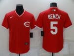 Cincinnati Reds #5 Johnny Bench Red Stitched Baseball Jersey