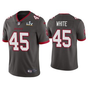 Tampa Bay Buccaneers #45 Devin White Grey 2021 Super Bowl LV Limited Stitched Jersey
