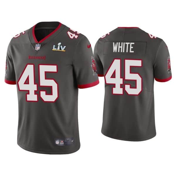 Tampa Bay Buccaneers #45 Devin White Grey 2021 Super Bowl LV Limited Stitched Jersey