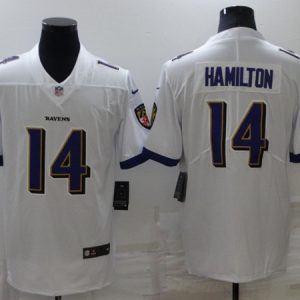 Baltimore Ravens #14 Kyle Hamilton White Vapor Untouchable Limited Stitched Jersey