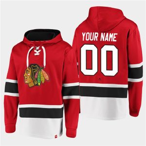 Chicago Blackhawks Custom Red All Stitched Sweatshirt Hoodie