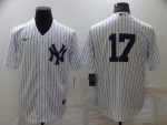 New York Yankees #17 Aaron Boone White Cool Base Stitched Baseball Jersey
