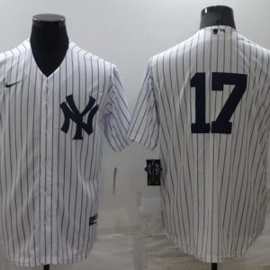 New York Yankees #17 Aaron Boone White Cool Base Stitched Baseball Jersey
