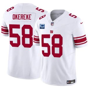 New York Giants #58 Bobby Okereke White 2025 F.U.S.E. With 2-Star C Patch Vapor Untouchable Limited Stitched Jersey