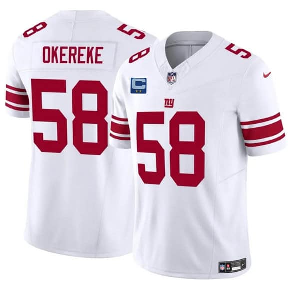 New York Giants #58 Bobby Okereke White 2025 F.U.S.E. With 2-Star C Patch Vapor Untouchable Limited Stitched Jersey