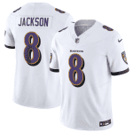 Baltimore Ravens #8 Lamar Jackson White 2023 F.U.S.E Vapor Jersey