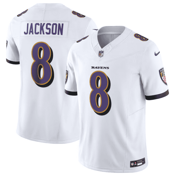 Baltimore Ravens #8 Lamar Jackson White 2023 F.U.S.E Vapor Jersey