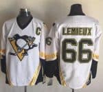 Penguins #66 Mario Lemieux White CCM Throwback Stitched Jersey