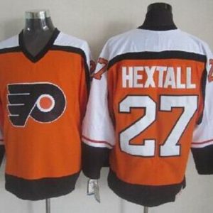 Flyers #27 Ron Hextall Orange CCM Throwback Stitched Jersey
