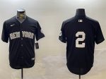 New York Yankees #2 Derek Jeter Black With Patch Limited Stitched Jersey