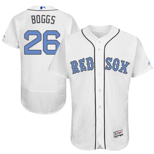 Red Sox #26 Wade Boggs White Flexbase Authentic Collection 2016 Father's Day Stitched Jersey