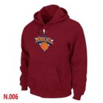 Mens New York Knicks Red Pullover Hoodie