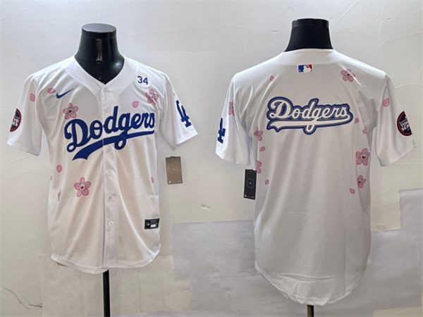 Los Angeles Dodgers Team Big Logo White 2025 Tokyo Series Limited Stitched Jersey
