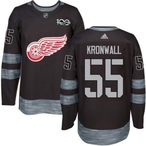 Red Wings #55 Niklas Kronwall Black 1917-2017 100th Anniversary Stitched Jersey