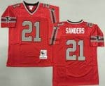 Atlanta Falcons #21 Deion Sanders Red Grey 1992 Throwback Jersey